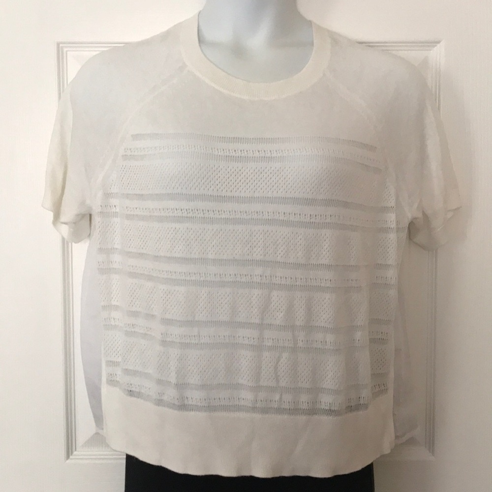 NWT Banana Republic short sleeve stitch knit top